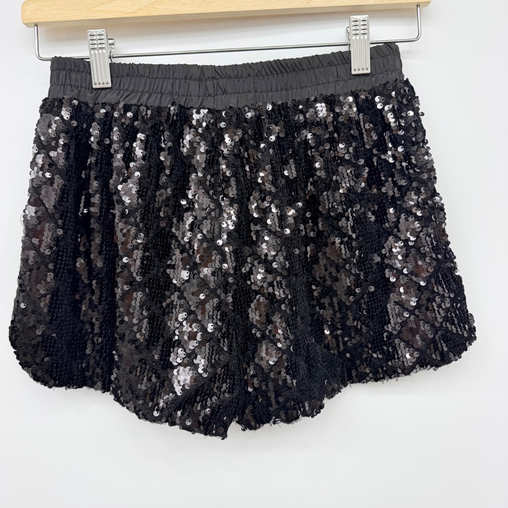 YSBS Sequin Mini Shorts Party Clubwear Night Out Womens Medium Black